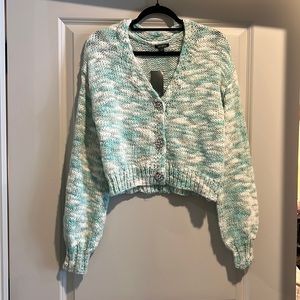 NWT Wild Fable Knit Rhinestone Cropped Cardigan